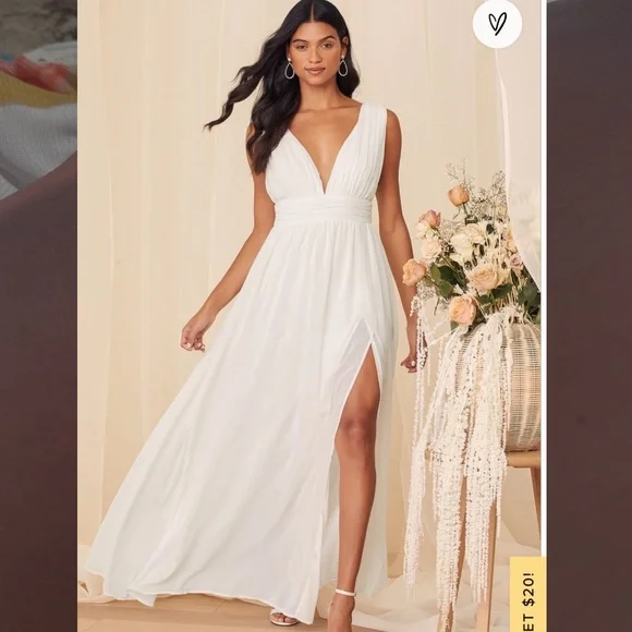 Heavenly Hues White Maxi Dress from Lulus